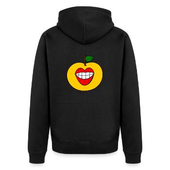 Veggie Kiss - Unisex Premium Bio Zip Hoodie - Schwarz - Hinten - Nico (187cm)