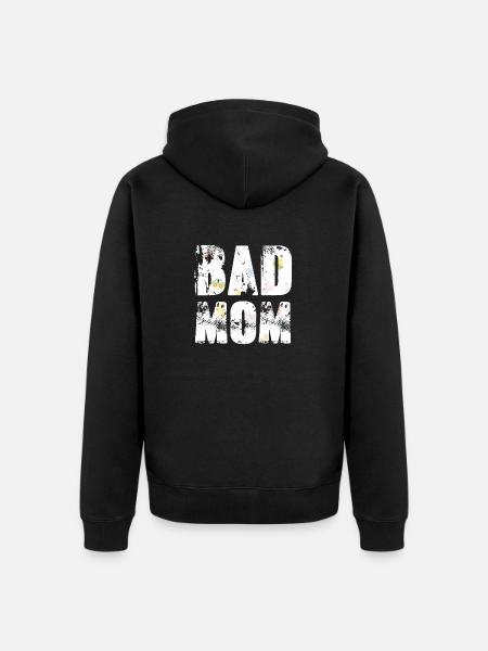 bad mom,mom,graffiti,typo,schrift,icons - Unisex Premium Bio Zip Hoodie - Schwarz