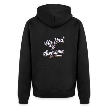 My dad is awesome - Unisex Premium Organic Zip Hoodie - black - Back - Nico (187cm)