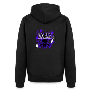 Monstre de fête violet foncé - Veste à capuche bio Premium Unisexe - noir - Dos - Nico (187cm)