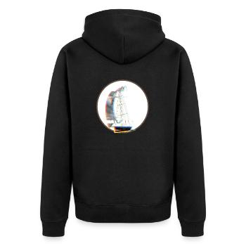 Segelboot - Unisex Premium Bio Zip Hoodie - Schwarz - Hinten - Nico (187cm)