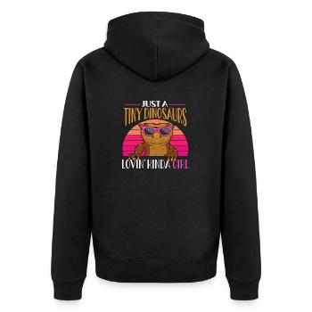 Kronengecko Eidechse Reptil Herpetologe - Unisex Premium Bio Zip Hoodie - Schwarz - Hinten - Nico (187cm)