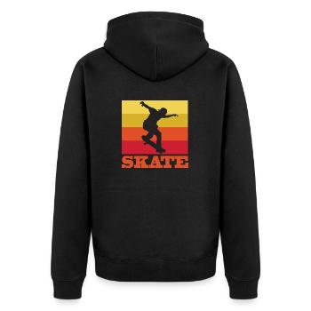 Skateboarder Skateboard Skater - Unisex Premium Organic Zip Hoodie - black - Back - Nico (187cm)
