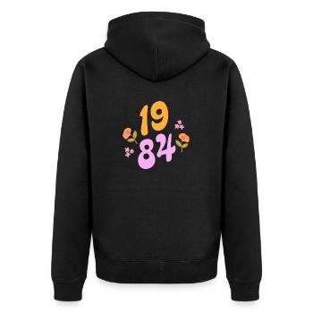 1984 - Veste à capuche bio Premium Unisexe - noir - Dos - Nico (187cm)