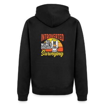 Landvermessung Kartograph Landvermesser - Unisex Premium Bio Zip Hoodie - Schwarz - Hinten - Nico (187cm)