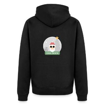 Cool Santa - Unisex Premium Organic Zip Hoodie - black - Back - Nico (187cm)