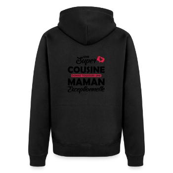 super cousine - maman exceptionnelle - Veste à capuche bio Premium Unisexe - noir - Dos - Nico (187cm)