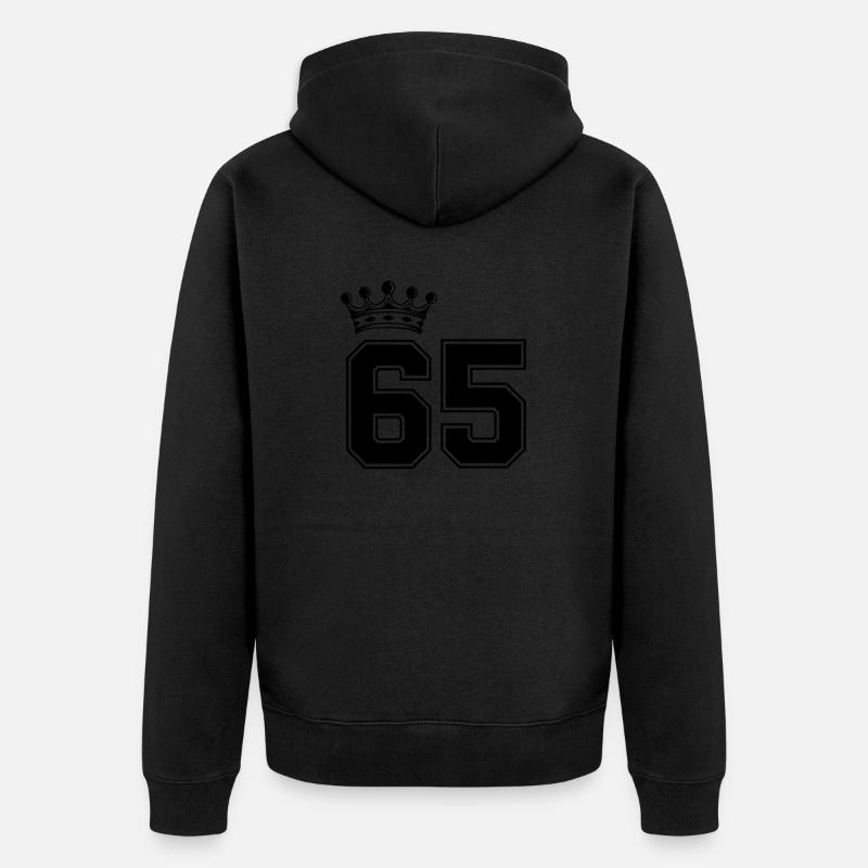 65 krone - Unisex Premium Bio Zip Hoodie - Schwarz