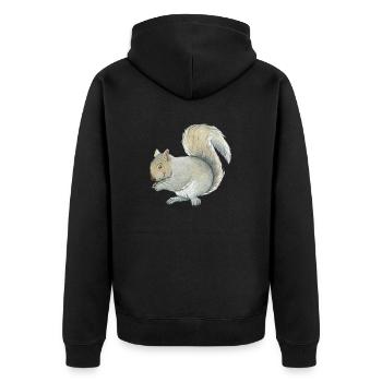 Grauhörnchen - Unisex Premium Bio Zip Hoodie - Schwarz - Hinten - Nico (187cm)