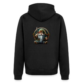 Pepe the Elf - Unisex Premium Organic Zip Hoodie - black - Back - Nico (187cm)