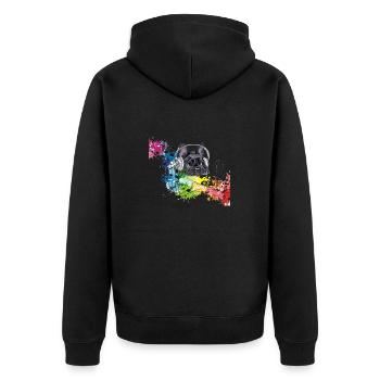 SingSang Family by Joli Official - Unisex Premium Bio Zip Hoodie - Schwarz - Hinten - Nico (187cm)