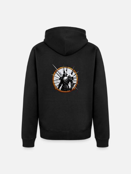 Fierce knight - Unisex Premium Organic Zip Hoodie - black