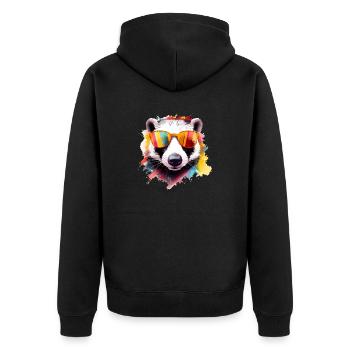 Honey raccoon - Unisex Premium Organic Zip Hoodie - black - Back - Nico (187cm)