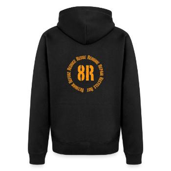Recyclage 8R - Veste à capuche bio Premium Unisexe - noir - Dos - Nico (187cm)