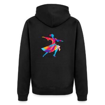 The colorful dancer - Unisex Premium Organic Zip Hoodie - black - Back - Nico (187cm)