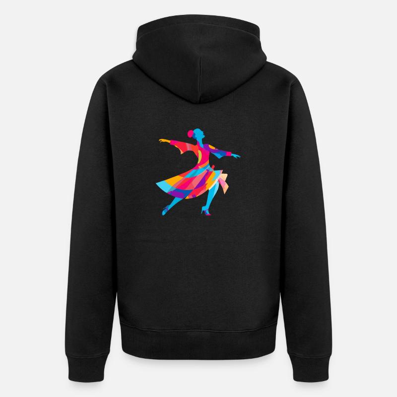 Die bunte Tänzerin - Unisex Premium Bio Zip Hoodie - Schwarz