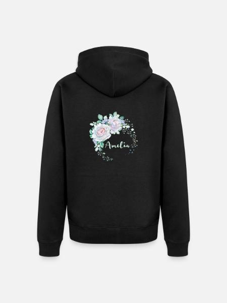 For Amelia - Unisex Premium Organic Zip Hoodie - black