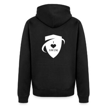 Triathlon Natation Vélo Course Marathon - Veste à capuche bio Premium Unisexe - noir - Dos - Nico (187cm)