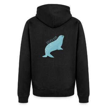 Meerestiere - Unisex Premium Bio Zip Hoodie - Schwarz - Hinten - Nico (187cm)