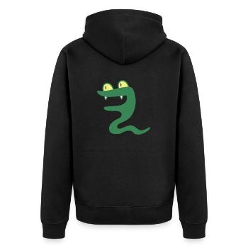 Wildtiere - Unisex Premium Bio Zip Hoodie - Schwarz - Hinten - Nico (187cm)