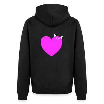 Cœur de chat Amoureux des chats - Veste à capuche bio Premium Unisexe - noir - Dos - Nico (187cm)