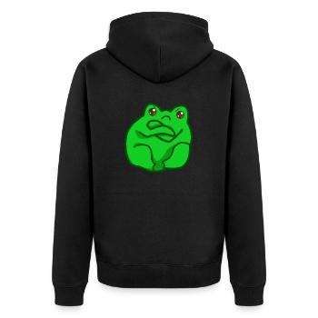 Funny Stubborn Frog, Cute Frog Lover - Unisex Premium Organic Zip Hoodie - black - Back - Nico (187cm)