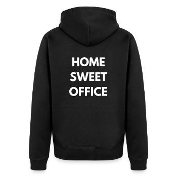 Home süßes Büro Geschenke für Home Officer - Unisex Premium Bio Zip Hoodie - Schwarz - Hinten - Nico (187cm)