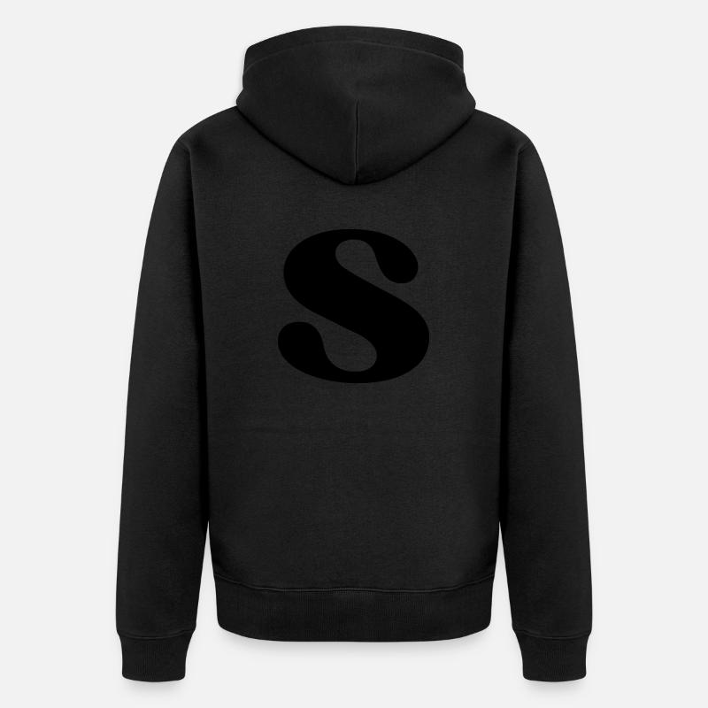 Buchstabe s - Unisex Premium Bio Zip Hoodie - Schwarz