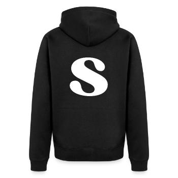 Letters s - Unisex Premium Organic Zip Hoodie - black - Back - Nico (187cm)