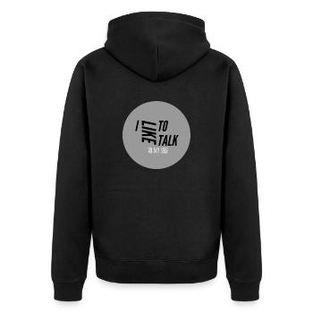 Ich rede gerne - Unisex Premium Bio Zip Hoodie - Schwarz - Hinten - Nico (187cm)