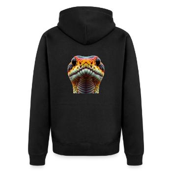 Schlange - Unisex Premium Bio Zip Hoodie - Schwarz - Hinten - Nico (187cm)