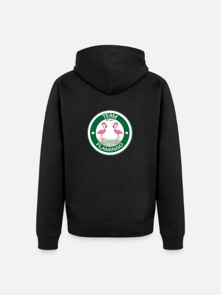 Team Flamingo - Unisex Premium Bio Zip Hoodie - Schwarz