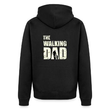 The Walking Dad - Unisex Premium Organic Zip Hoodie - black - Back - Nico (187cm)
