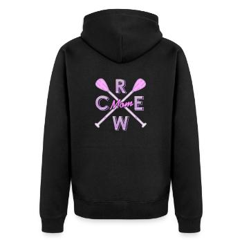Crossed Oars Mom Crew Rowing Designs T-Shirt - Unisex Premium Organic Zip Hoodie - black - Back - Nico (187cm)