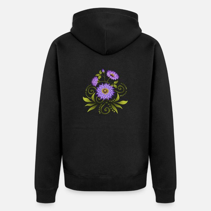 Fleur - Veste à capuche bio Premium Unisexe - noir