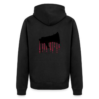 Blood Drops Megafon Propaganda Speaker - Unisex Premium Organic Zip Hoodie - black - Back - Nico (187cm)