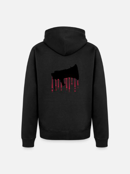 Blood Drops Megafon Propaganda Speaker - Unisex Premium Organic Zip Hoodie - black