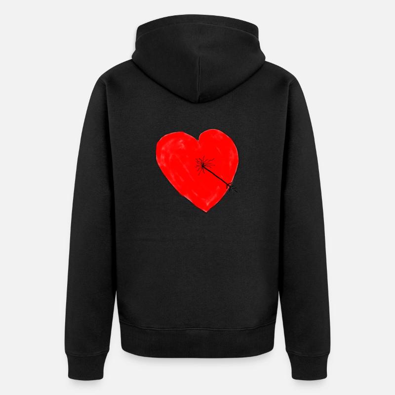 Cœur avec flèche - Veste à capuche bio Premium Unisexe - noir