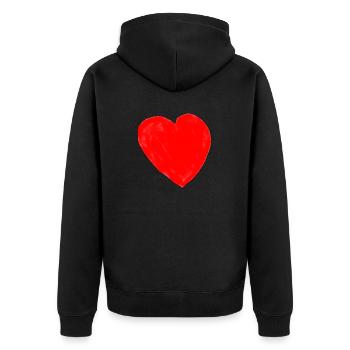 Cœur d’amour - Veste à capuche bio Premium Unisexe - noir - Dos - Nico (187cm)
