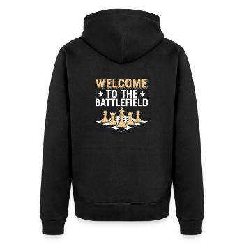 Welcome To The Chess Player Chess Board - Unisex Premium Organic Zip Hoodie - black - Back - Nico (187cm)
