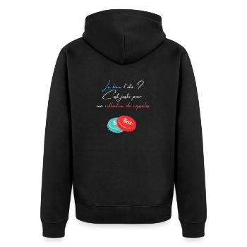 La bière l'été? - Veste à capuche bio Premium Unisexe - noir - Dos - Nico (187cm)