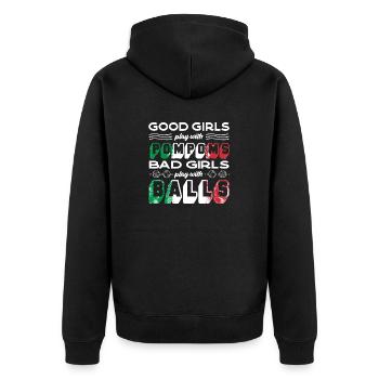 Bocce Ball Player Boules Bocce Female Bocce Player - Unisex Premium Organic Zip Hoodie - black - Back - Nico (187cm)