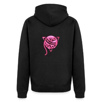 La pelote de laine - chewing-gum - Veste à capuche bio Premium Unisexe - noir - Dos - Nico (187cm)