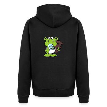 hippopotame vert nilperd filles enfants enfants bébé - Veste à capuche bio Premium Unisexe - noir - Dos - Nico (187cm)