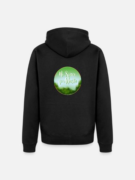 No Space for Waste - Unisex Premium Bio Zip Hoodie - Schwarz