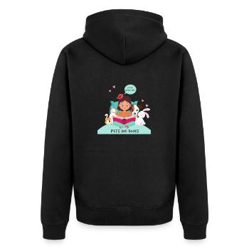 La vie est meilleure avec les animaux de compagnie et les livres - Veste à capuche bio Premium Unisexe - noir - Dos - Nico (187cm)