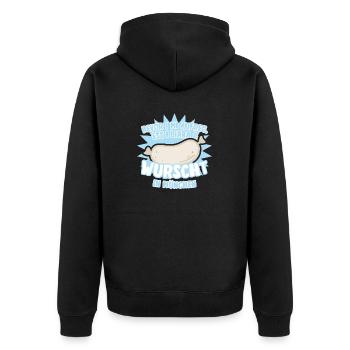 Bevor I Mi Aufreg - Unisex Premium Bio Zip Hoodie - Schwarz - Hinten - Nico (187cm)