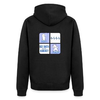 eisbader winterbader eisbär icebath addict - Unisex Premium Organic Zip Hoodie - black - Back - Nico (187cm)