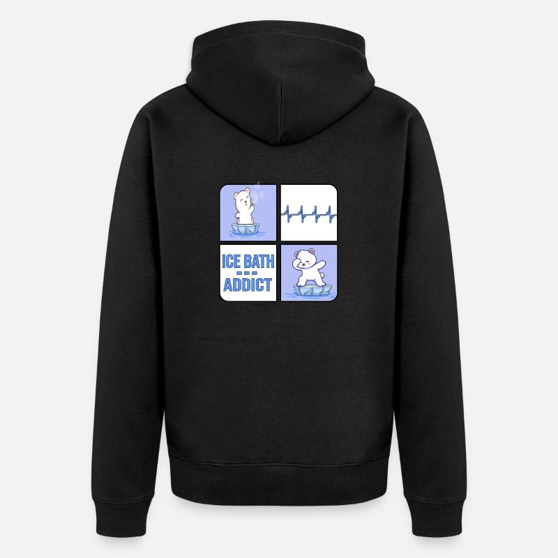 eisbader winterbader eisbär icebath addict - Unisex Premium Organic Zip Hoodie - black