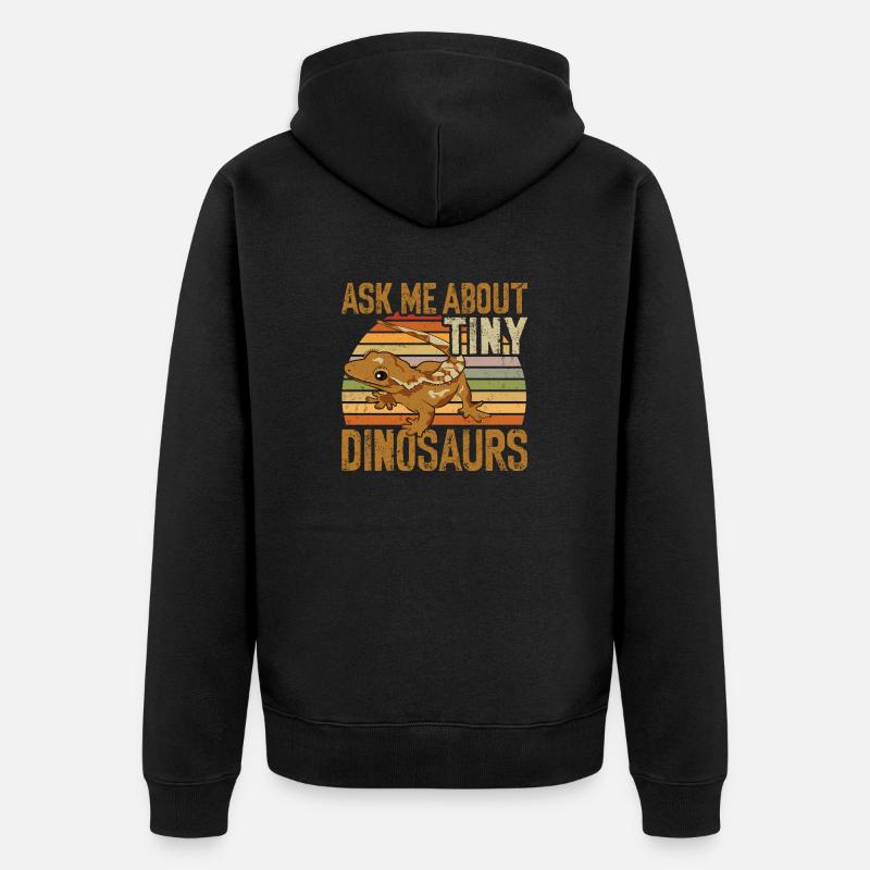 Kronengecko Eidechse Reptil Herpetologe - Unisex Premium Bio Zip Hoodie - Schwarz